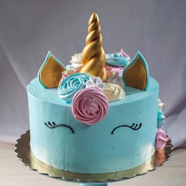 Unicorn blue theme cake