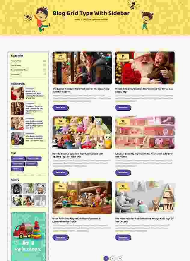 landing page Blog Grid Type