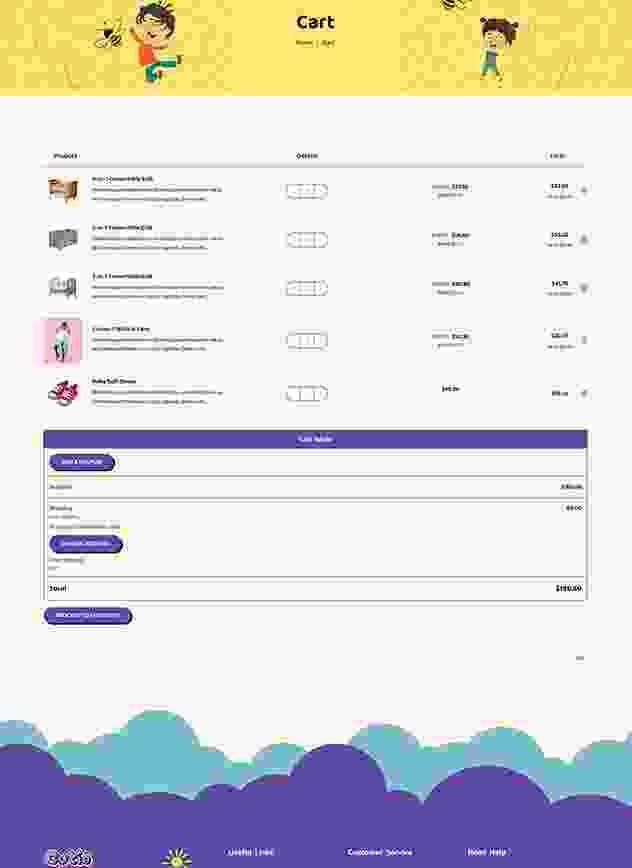 landing page Cutie Cart