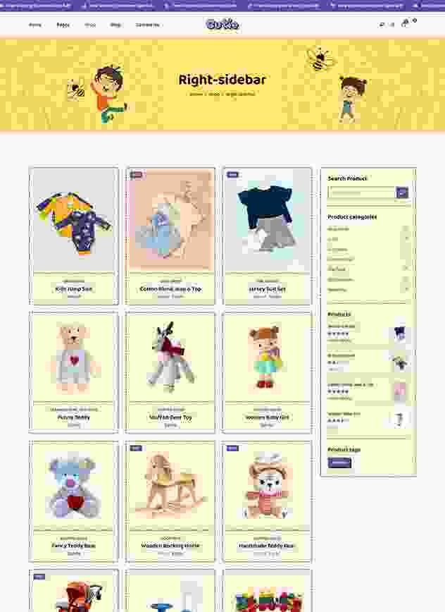 landing page Cutie Right Shop