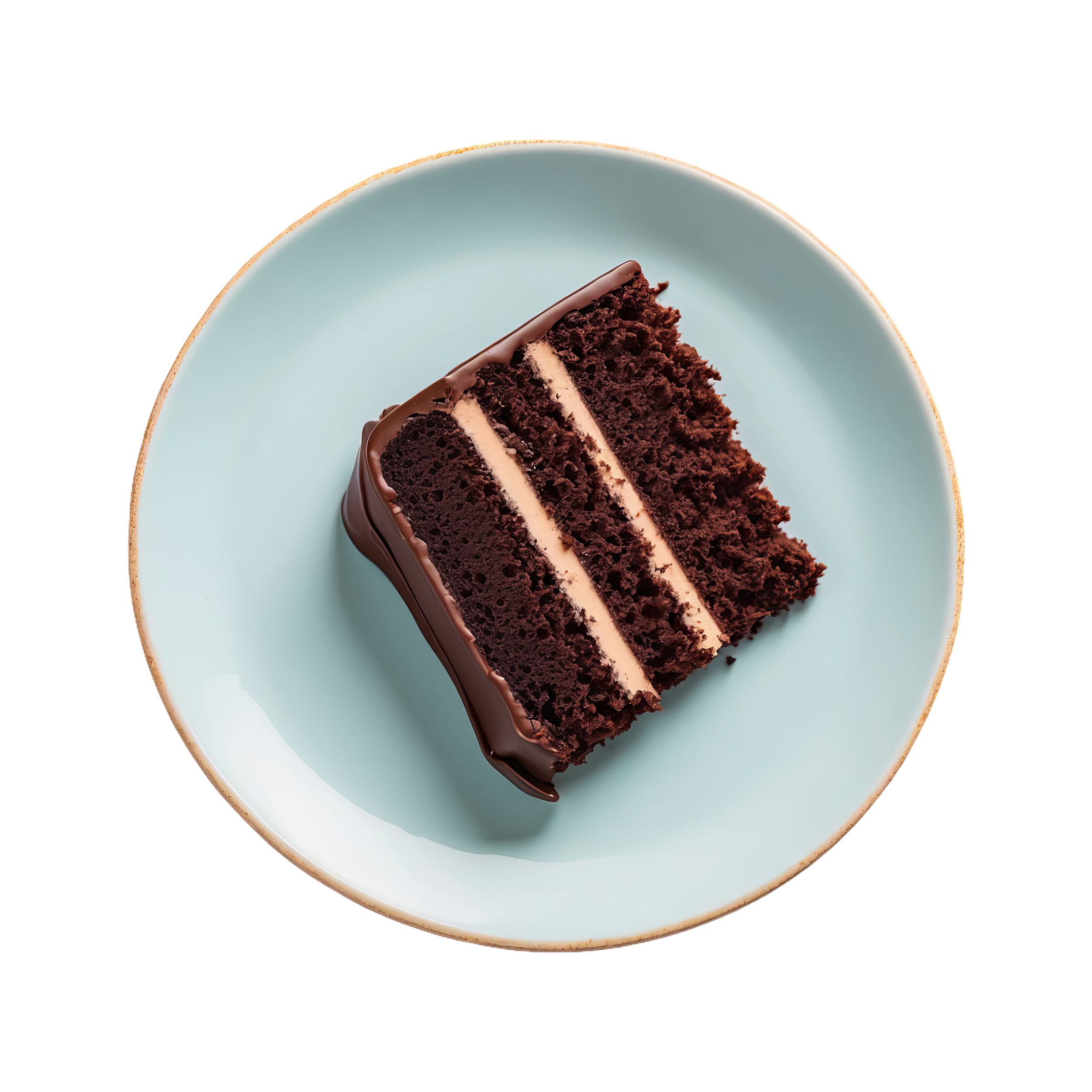 vecteezy ai generated slice of chocolate cake on a plate isolated on 36084018